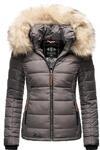 MARIKOO Damen Winterjacke Steppjacke mit abnehmbarem Kunstfell Lerikaa Dark...