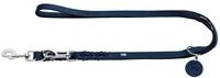 HUNTER verstellbare Hundef&uuml;hrleine SOLID EDUCATION, Farbe: dunkelblau, Leder,