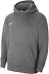 Nike unisex-child Park 20 Hooded Sweatshirt, Charcoal Heather/White, S EU