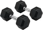 HOMCOM 4-20 Kg Hexagon Hanteln 2er Set mit Ger&auml;ndeltem Griff Kurzhanteln 