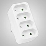 HEITECH 4 Fach Steckdosenadapter - T&Uuml;V gepr&uuml;fte Mehrfachsteckdose ohne Schalter,