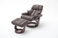 Robas Lund Relaxsessel Calgary XXL mit Hocker, bis 180 kg belastbar, Echtleder...