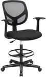 SONGMICS Arbeitsstuhl, B&uuml;rostuhl, Sitzh&ouml;he 55-75 cm, hoher Drehstuhl mit