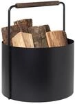 blomus Holzkorb ASHI | Feuerholzkorb mit Griff in Braun | 37L x 35B x 45H cm 