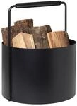 blomus Holzkorb ASHI | Feuerholzkorb mit Griff in Schwarz | 37L x 35B x 45H cm 