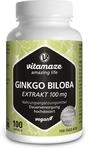 Ginkgo Biloba hochdosiert, 50:1 Extrakt 100 mg = 5000 mg Ginkgo Blatt-Pulver pro