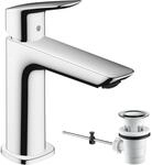 hansgrohe Waschtischarmatur Logis, Wasserhahn Bad mit Auslauf H&ouml;he 110 mm, mit