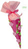 Prell Schultüte Bastelset Zauberwald rosa-pink Blumen - Zuckertüte - aus 3D