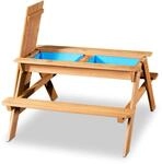 Coemo 2 in 1 Kindersitzgruppe aus Massivholz &ndash; Sand- und Wasserspieltisch f&uuml;r 4