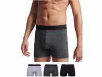Superdry Mens Multi Triple Pack Boxer Shorts, Black/Charcoal/Grey, X-Large
