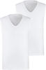 Schiesser Herren 2 PACK Unterhemd V-Ausschnitt mit breiter Schulter Bio Baumwolle -