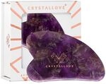 CRYSTALLOVE Gua Sha Amethyst &ndash; Gesichtsmassage Stein aus Naturstein &ndash;