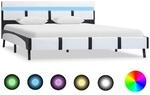 vidaXL Polsterbett mit LED Kunstlederbett Doppelbett Bett Bettgestell Bettrahmen