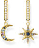 THOMAS SABO Sabo Creolen Royalty Stern und Mond mit Steinen aus 925 Sterlingsilber