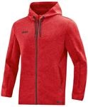 JAKO Damen Kapuzenjacke Premium Basics, Rot-Meliert, 44