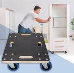 ECD Germany Transportroller 40 x 60 cm bis 800 kg Siebdruckplatte - PP-R&auml;der