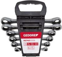 GEDORE red Doppelringratschenschl&uuml;ssel-Satz gerade Form, metrisch, 6-teilig