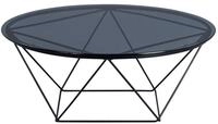 M2 Kollektion Nairo 2 Couchtisch/Beistelltisch, Glas, grau, Durchmesser 90cm, H&ouml;he