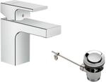 hansgrohe Vernis Shape - Waschtischarmatur mit Zugstangen-Ablauf aus Metall,