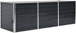 vidaXL Hochbeet aus verzinktem Stahl 240x80x77 cm, Anthrazit, offenem Boden,