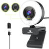 NexiGo N960E 60FPS Autofokus 1080P Webcam mit 2 Stereo Mikrofon, Ringlicht und