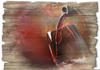 ARTland Wandbild aus Holz Shabby Chic Holzbild rechteckig 40x30 cm Querformat Rotwein