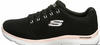 Skechers Flex Appeal 4.0 Coated Fidelity Damen-Sneaker, schwarzes Mesh/rosa Besatz,