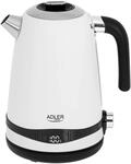 Adler AD 1295w Wasserkocher wei&szlig; seidenmatt 1,7 Liter mit LCD-Anzeige und