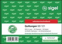 SIGEL Quittungsblock nummeriert A6 quer 2x50 Blatt | SD121, selbstdurchschreibend,
