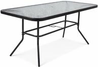 VCM Gartentisch Klarglas 110x55x70 cm Sicherheitsglas Stahlgestell Garten |...