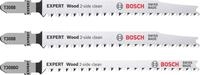 Bosch 3x EXPERT Wood 2-side clean Stichs&auml;geblatt-Set (f&uuml;r Massivholz-M&ouml;belplatte,