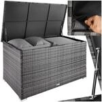 tectake&reg; Aluminium Polyrattan Aufbewahrungsbox mit Deckel, 750L, Gartenkiste