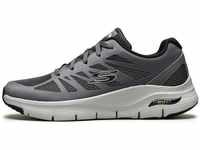 Skechers Herren Arch FIT Charge Back Sneaker, Charcoal Textile/Synthetic/Black Trim,