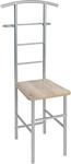 HAKU Herrendiener als Stuhl stummer Diener Sitz alu, eiche, MDF Metall - Ma&szlig;e: B 46