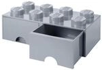 LEGO Brick Schublade 8 Kn&ouml;pfe, 2 Schubladen, stapelbar Aufbewahrungsbox, 9,4 l,