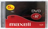 Maxell DVD-R Rohlinge (16x Speed, 4,7GB, 5-er Pack) mit Jewel Case