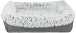 TRIXIE Hundebett Harvey mit Langhaar-Pl&uuml;sch &ndash; 80 x 65 cm, grau/wei&szlig;/schwarz 