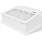 vidaXL Besteckschublade MDF Wei&szlig; Barocker Stil