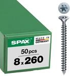 SPAX Holzbauschraube, 8, 0 x 260 mm, 50 St&uuml;ck, T-Star plus, Senkkopf mit