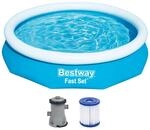 Bestway Fast Set Aufstellpool-Set mit Filterpumpe &Oslash; 305 x 66 cm, blau, rund