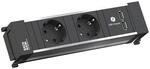 BACHMANN Alu Schuko-Steckdoseneinheit 2-fach mit 2-fach USB-Charger/Steckdosenleiste