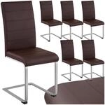 tectake Freischwinger Schwingstuhl, Stuhl 6er Set, Moderne Esszimmerst&uuml;hle oder