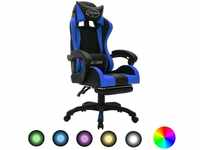 vidaXL Gaming Stuhl mit RGB LED-Leuchten Fußstütze Höhenverstellbar...