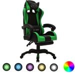 vidaXL Gaming Stuhl mit RGB LED-Leuchten Fu&szlig;st&uuml;tze H&ouml;henverstellbar Chefsessel