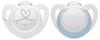 NUK Star Babyschnuller | BPA-freie Silikonschnuller | 0–2 Monate | blau | 2 Stück