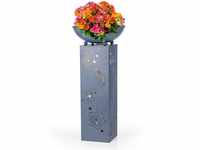 Hoberg LED Pflanzsäule 3D Blumen-Design in Beton-Optik | Abnehmbare...