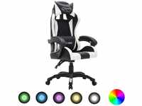 vidaXL Gaming Stuhl mit RGB LED-Leuchten Höhenverstellbar Chefsessel Bürostuhl