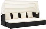 vidaXL Gartenbett mit Dach Sonnenliege Gartenliege mit Sonnenschutz Chaiselongue