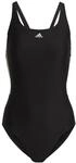 adidas Damen Mid 3-Stripes Swimsuit, Black / White, 40