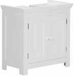 FineBuy Waschbeckenunterschrank 57x30x55 cm Wei&szlig; mit 2 T&uuml;ren | Badunterschrank
